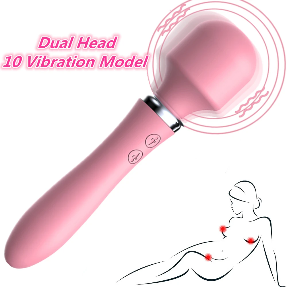 Мощный вибратор волшебная палочка секс игрушка для женщин двойной массажер тела