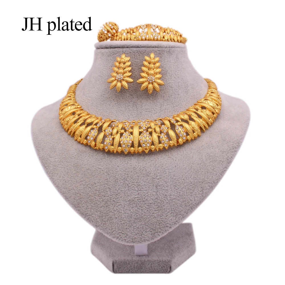 Комплект украшений для женщин новый набор из 24 к золота индийский дубай