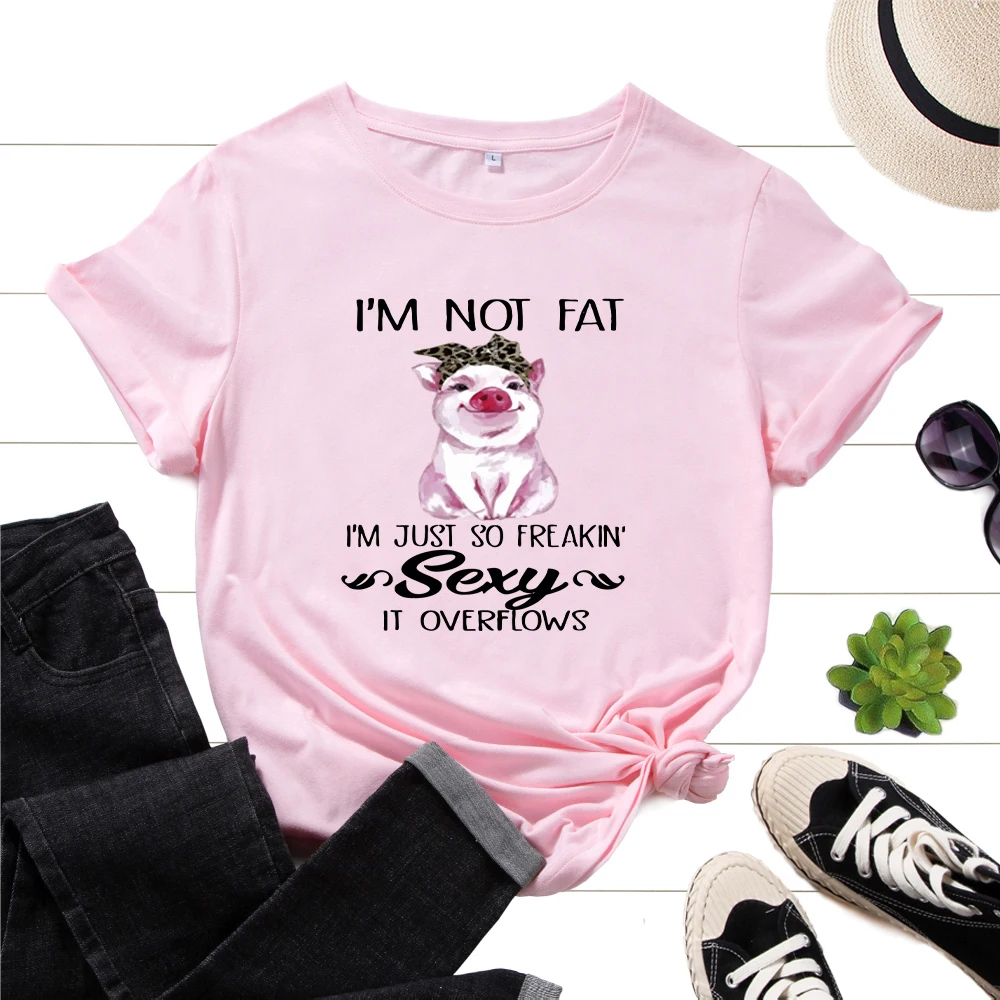 

Женская футболка с рисунком из мультфильма «I Am Not Fat»