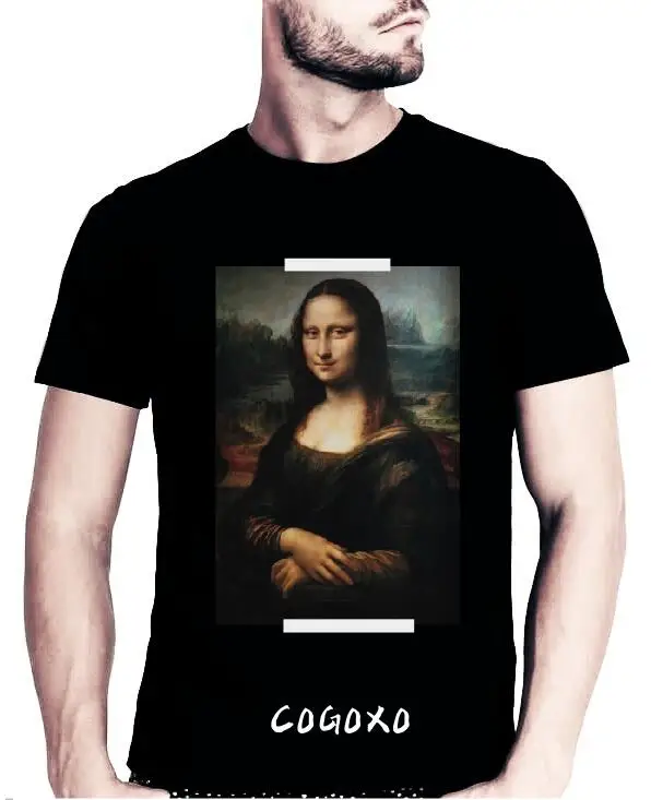 COGOXO летние хлопковые футболки с изображением костюмы мужской Slim Fit Футболка