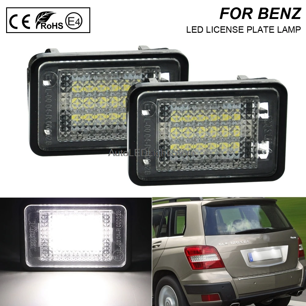 

2 шт. 12В светодиодный светильник номерного знака для MERCEDES-BENZ GLK X204 2007-2013