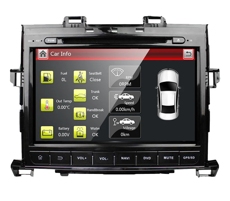 Фото 9-дюймовый автомобильный DVD-плеер с GPS-навигацией BT/TV USB SD, аудио-радио, стерео, автомобильное мультимедийное головное устройство для TOYOTA Alphard ... №5