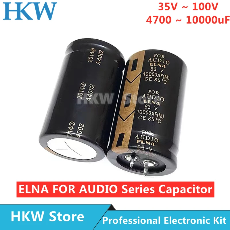 Elna para Série de Áudio 10000uf 35v 50 63 80v 100 6800uf 4700uf 8200uf Hi-fi Filtro Capacitor Eletrolítico 100% Original Peças