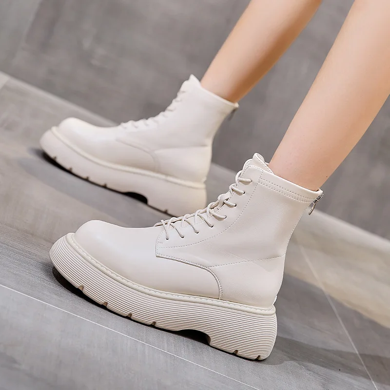 

Fashion High Quality Leather Ankle Boots For Women Autumn Winter Shoes Hidden Heel Women Ankle Boots Ladies Winter Shoes