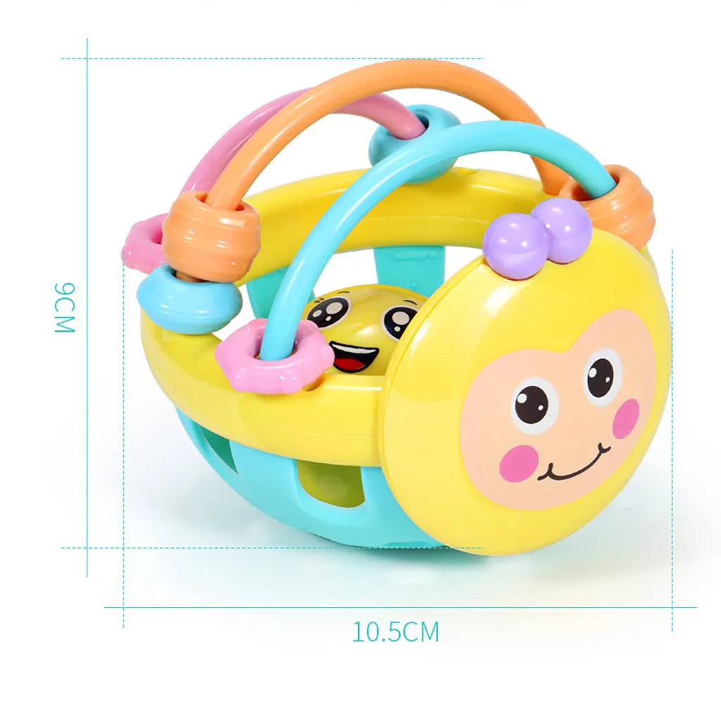 

Soft Baby Toy Bell Rattles Ball Toy Infant Toy Plastic Hand Bell Cartoon Bee Hand Knocking Rattle Dumbbell Educational Toy