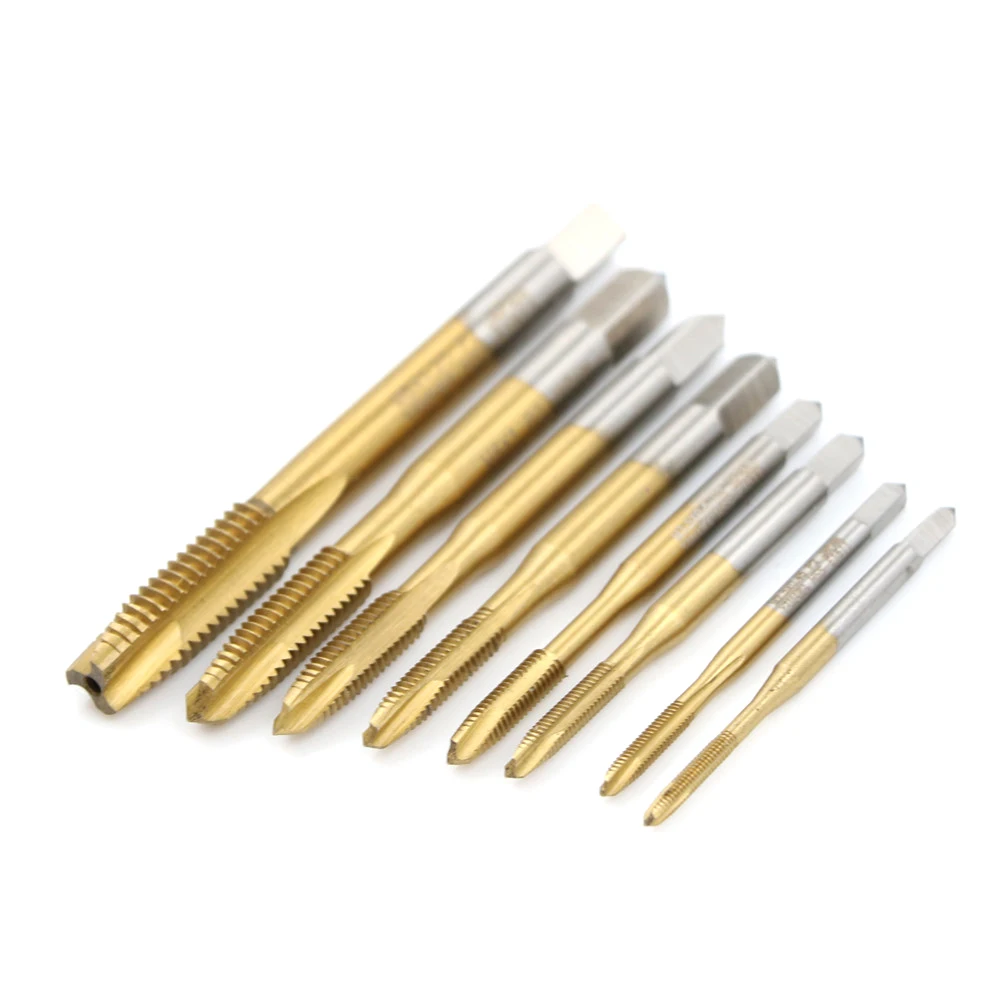 M2/M2.5/M3/M3.5/M4/M5/M6/M8 HSS Titanium Machine Right Hand Tap Drill Spiral Point Thread Plug Handle Taps | Инструменты