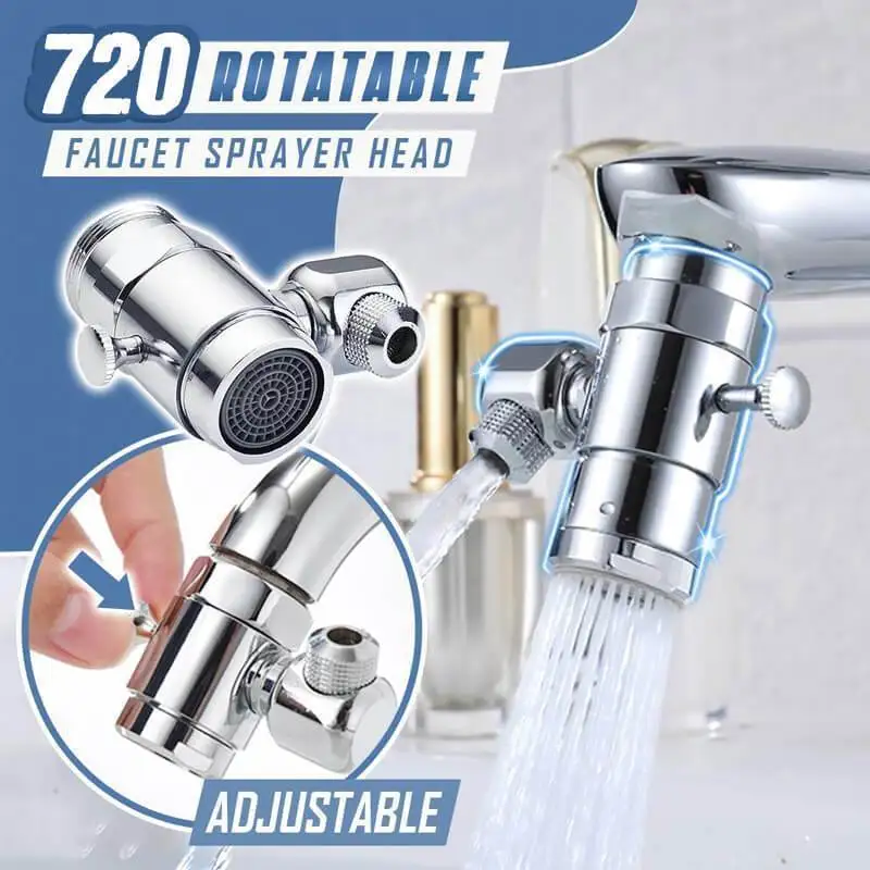 

720° Rotatable Faucet Sprayer Head Filter Faucet Sprayer Head Flexible Faucets Sprayer Bathroom Kitchen Tap Extender Adapter