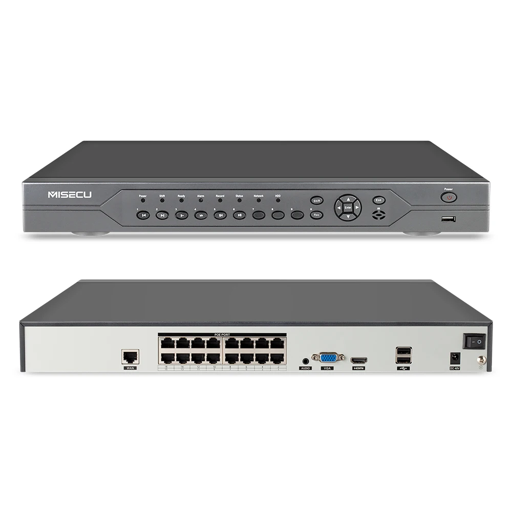 MISECU H.265 16CH 5MP 4MP 3MP 48 В реального POE NVR XMEYE P2P ONVIF сети видео Регистраторы для IP Камера