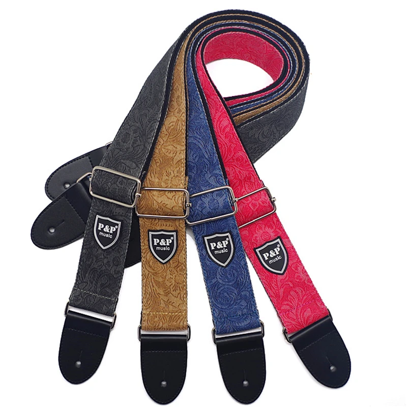 

Hot selling Denim cotton Guitar Strap for Electric/Bass/Folk/Acoustic Guitar Belt guitar accessories 4 colors