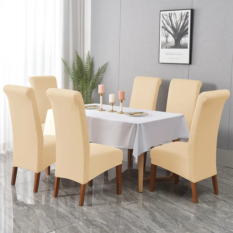 

Stretch Dining Chair Covers Kitchen High Back Chair Slipcover Polyester Long Back Chairs Protector For Banquet Hotel Home Decor