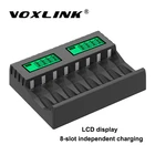 Зарядное устройство VOXLINK для аккумуляторов AAAAA с ЖК-дисплеем, умная зарядная станция с 8 разъемами USB для аккумуляторных батарей 1,2 в Ni-MHNi-Cd