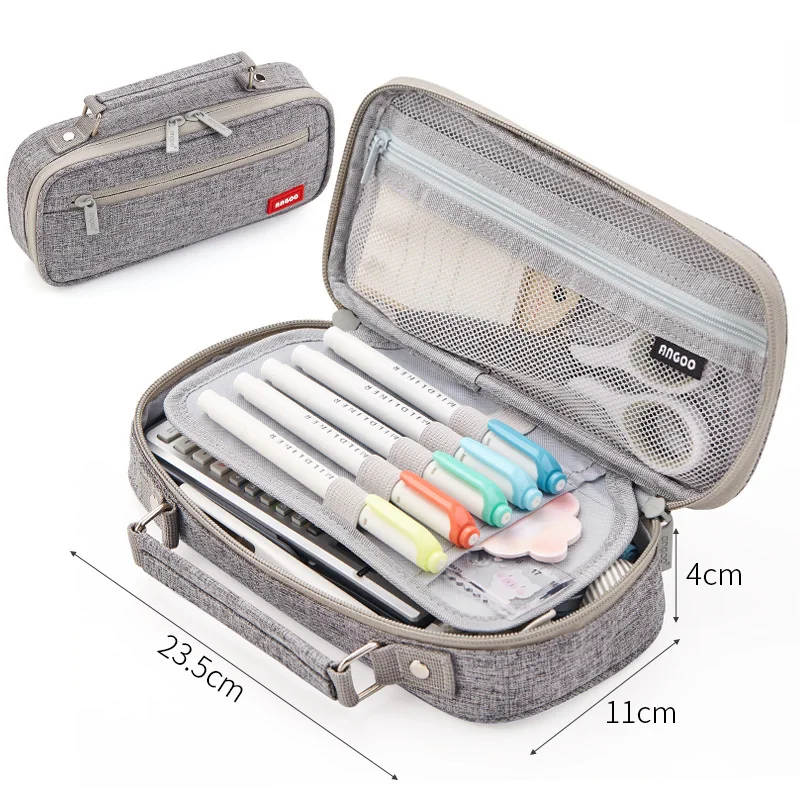 

Large Capacity Exquisite Canvas Portable Pencil Case School Pen Case Supplies Pencil Bag Pencils Pouch Stationery