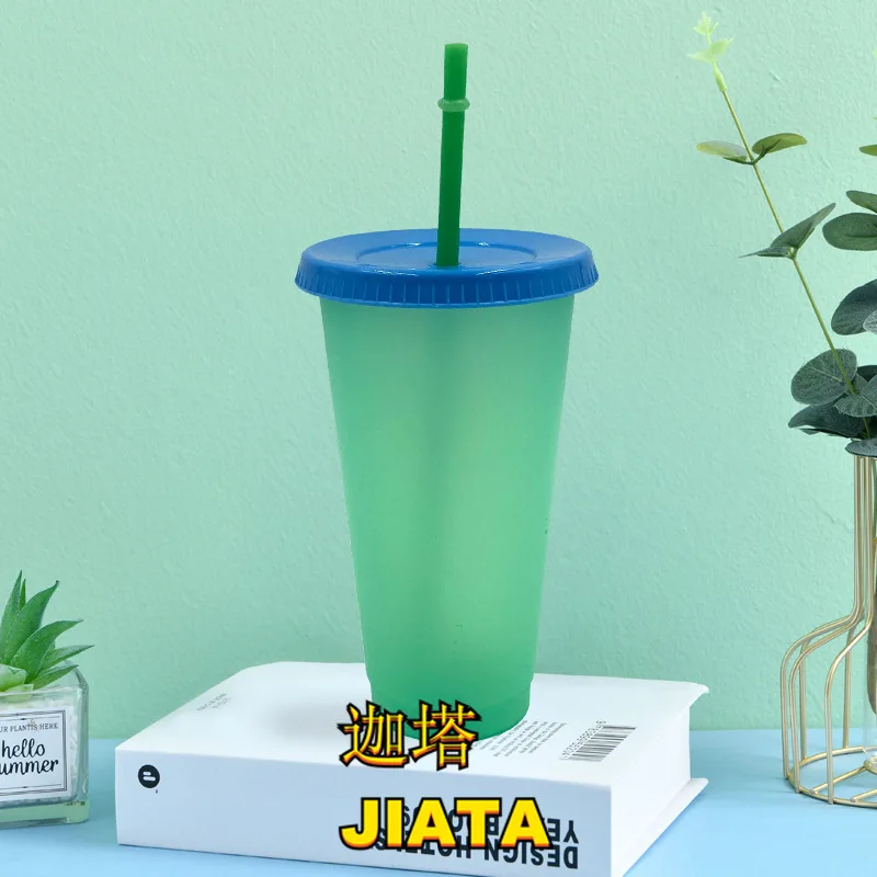 

Reusable Straw Cup Sequined Flash Cup Coffee Juice Straw Cup Personalized Plastic Bottom Outdoor Portable Cup Acrylic Tumbler