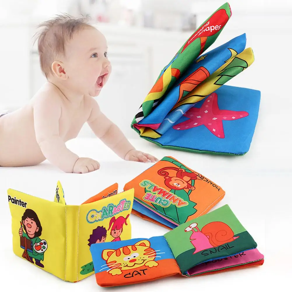 Libros de tela suaves para beb&eacute;s, libros silenciosos de colores 3D para beb&eacute;s de 0 a 12 meses, a prueba de roturas, 1 Juguetes educativos de Aprendizaje Temprano-1