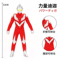 13cm small soft rubber ultraman tiga power type action figures model doll furnishing articles childrens assembly puppets toys