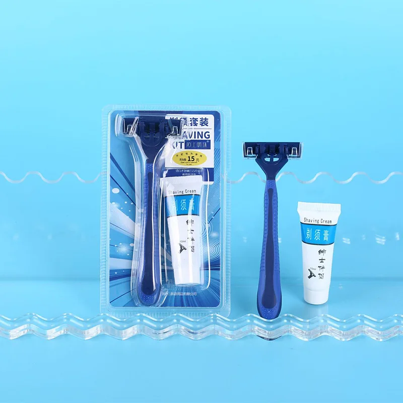 

Hotel Guest Room Disposable Shaver Shaver Hair Trimmer Three-Layer Plastic Duoai Manual Men