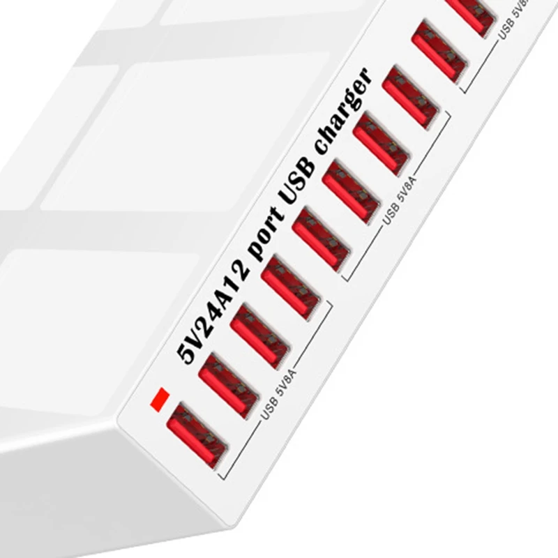 

X6 12 Port Usb Charger 5V24A Fast Charger Multi Plug Charge EU Plug