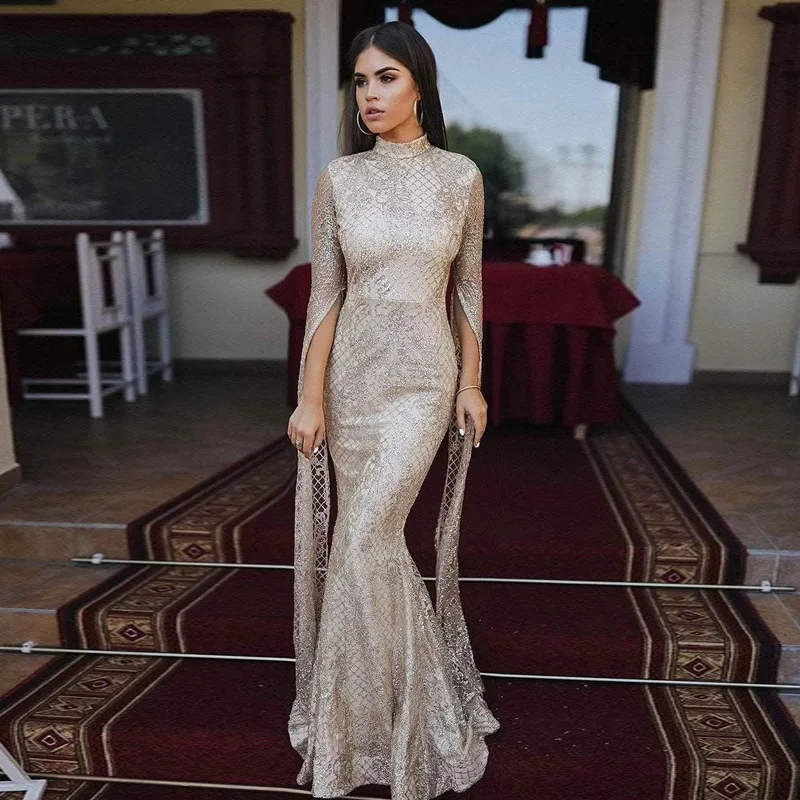 

Linglewei New Spring and Summer Women's Dress Trumpet / Mermaid Sexy & Club Sequined Patchwork O-Neck dress