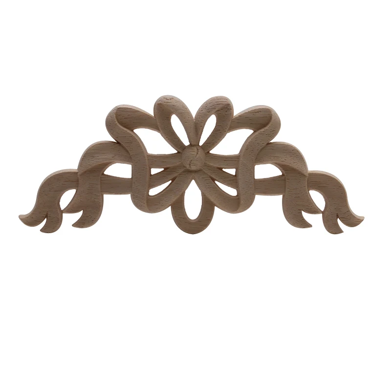 

Wood Decal Onlay Wood Applique Wood Frame European Ornamental Modern Long Large Leaves Wooden Home Furniture Walls Doors Cabinet