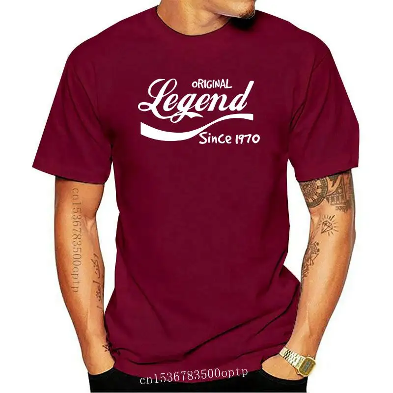 

New Fashion Legend Since 1970 T-Shirt Funny 41th Birthday Gift Top Dad Husband Brother Cotton Tshirt Men Clothing Tops Tees