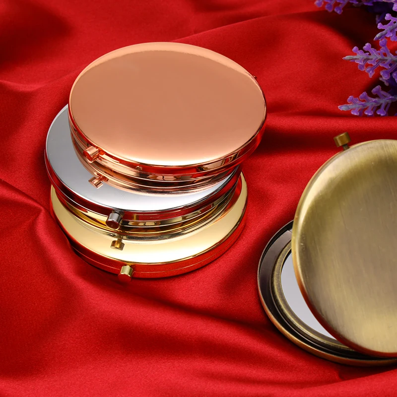 Портативное зеркало для макияжа 70 мм складные зеркальные зеркала однотонные