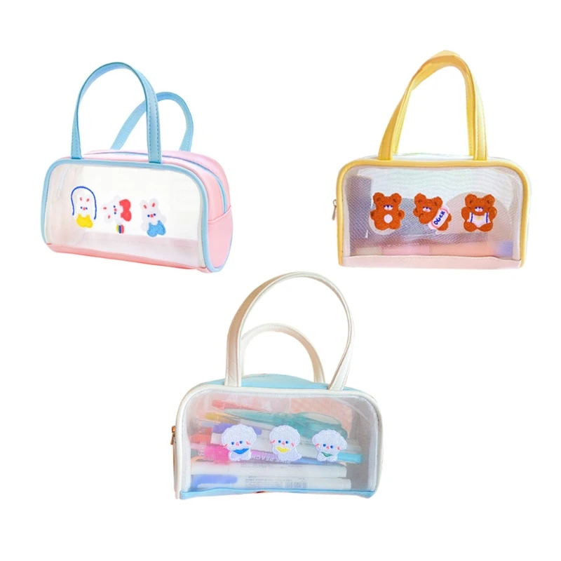 

Mesh Makeup Bag Travel Cosmetic Case Zipper Multifunctional Transparent Large Capacity Storage Bag for Daily Toiletries