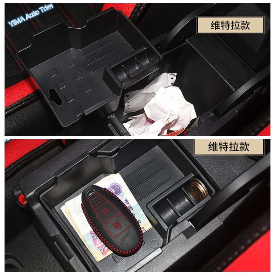 lapetus central container box storage box phone tray accessory cover kit fit for suzuki vitara escudo 2015 2021 plastic free global shipping