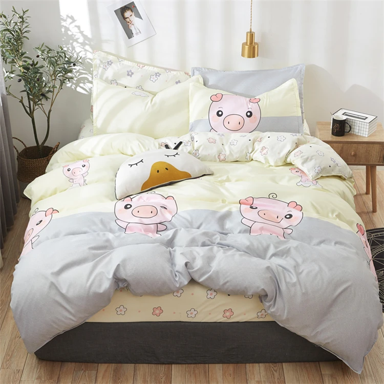 JDDTON классический Комплект постельного белья Happy Pink Pig постельное белье пододеяльник набор AB боковая Кровать Простыня Набор наволочка BE068