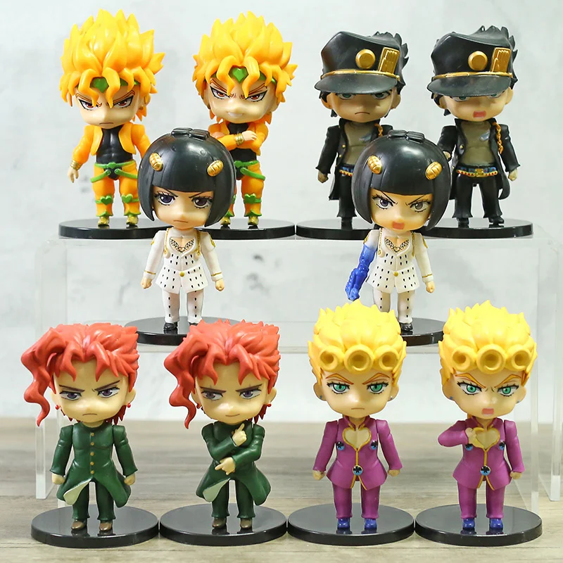 

5pcs anime jojo bizarre adventure figure Kujo Jotaro figurine Higashikata Josuke Kakyoin Noriaki Figure model toy 10-11CM
