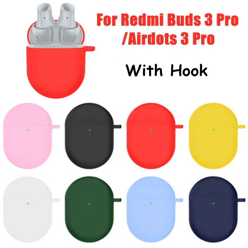 Защитный чехол для Xiaomi Redmi Buds 3 Pro мягкий силиконовый цветной наушников с защитой