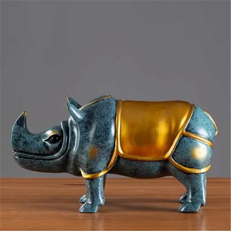 

Home Decorations Creative Simulation Rhinos Colophony Crafts Statue Modern Simple TV Bench Wine Cabinet Ornament X4912