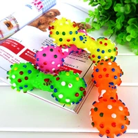 dog toys colorful dotted dumbbell shaped dog toys squeeze squeaky faux bone pet chew toys for dogs