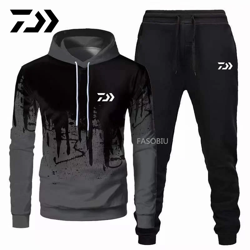 

2021 Daiwa Fishing Suits Outdoor Breathable Full Sleeve Fishing Hoodie Elastic Pants Sports Camouflage Set Men Fishing Clothes