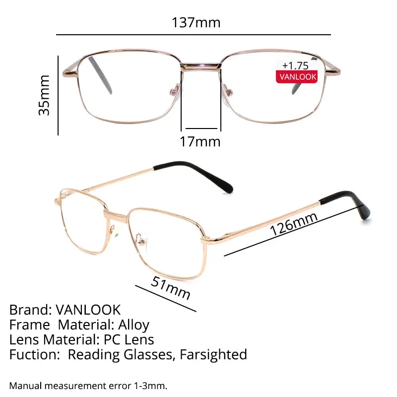 Мужские очки для чтения дальнозоркости прозрачные весенние с петлей + 1 00 50 2 3 4 |