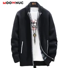 Мужские модные свитера с длинным рукавом, осенний кардиган 2021, повседневные пальто, однотонные, плотные, облегающие, теплые мужские, весна-зима, новый бренд MOOWNUC