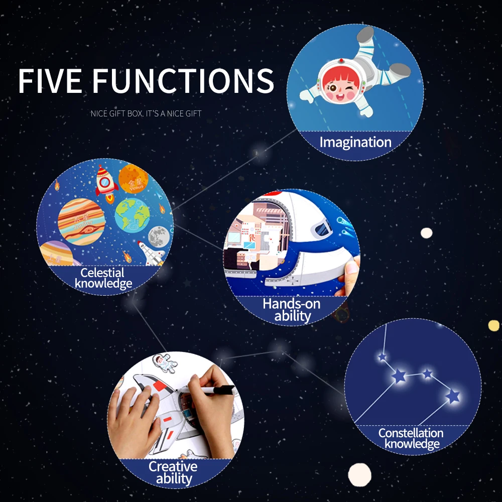 Обучающие головоломки Монтессори игрушки для изучения космоса магнитная