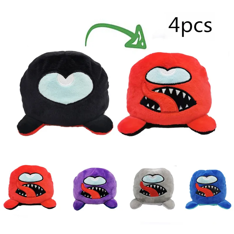 

4 шт., двухсторонняя мягкая игрушка-животное