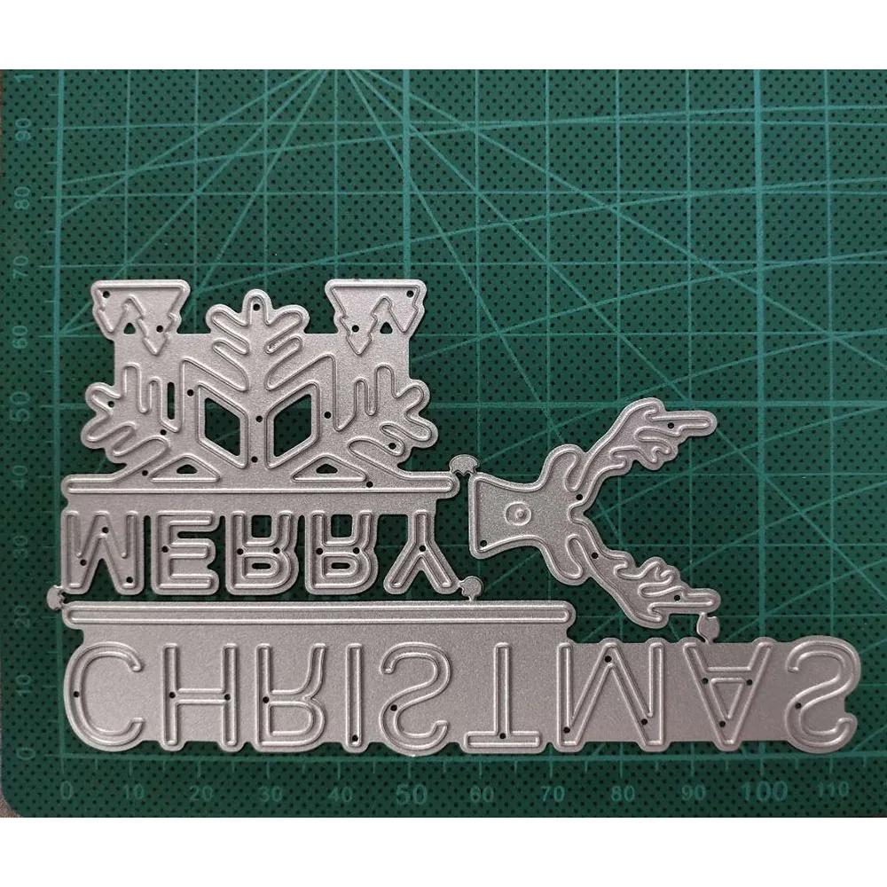 

Merry Christmas Word Metal Cutting Dies Antlers Christmas Tree Scrapbook Craft Stencil Card Making Album Sheet 2020 Die Cut