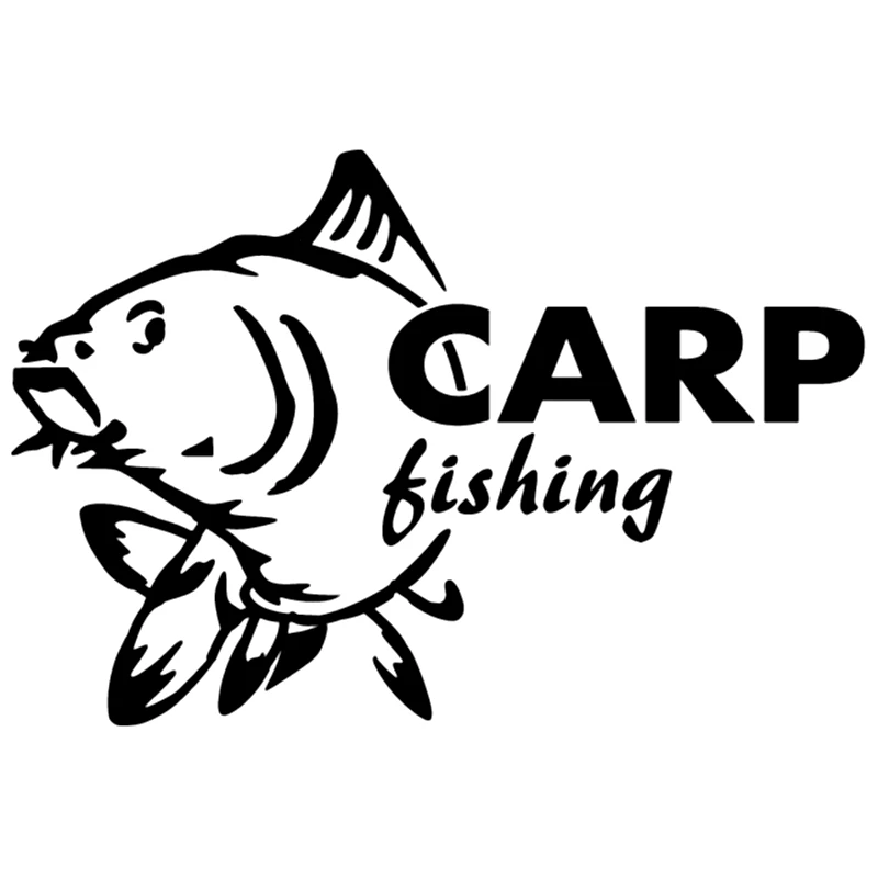 

20CM*14CM Carp Fishing Funny Reflective Waterproof Car Sticker KK Vinyl Car Decal Silver/black for Auto Car Stickers Styling