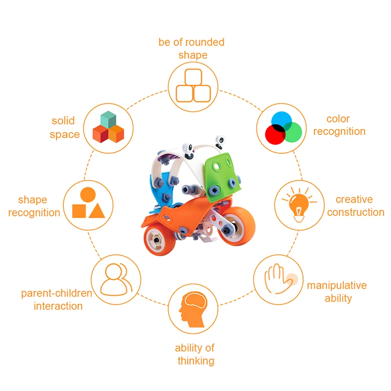 

Creative Car Building Blocks DIY Helicopter Moto Model Plastic Puzzle Brick Blocks Educational Toys For Boy Kids Gifts