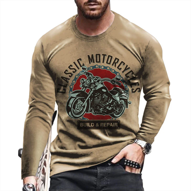 

2021New men's autumn and spring loose casual fashion round neck fashion color matching KING printing long-sleeved T-shirt