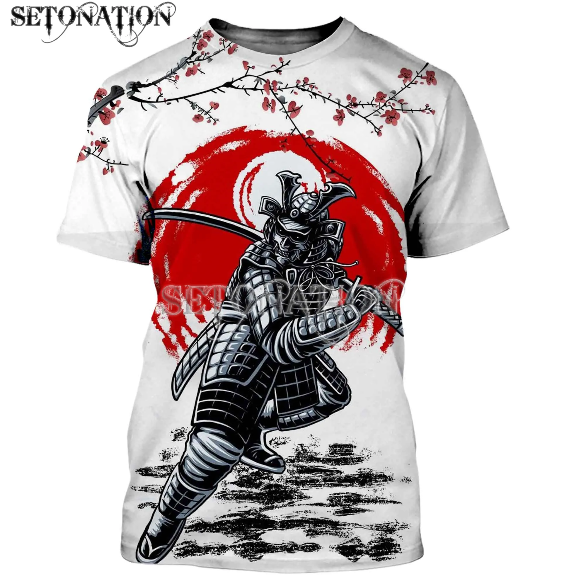 Футболки Samurai для мужчин и женщин Повседневная футболка с 3D принтом уличные топы