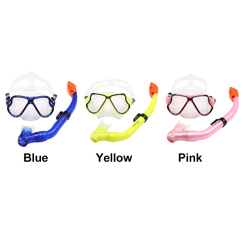 Подводные плавательные очки для девочек с полусухой трубкой противотуманные