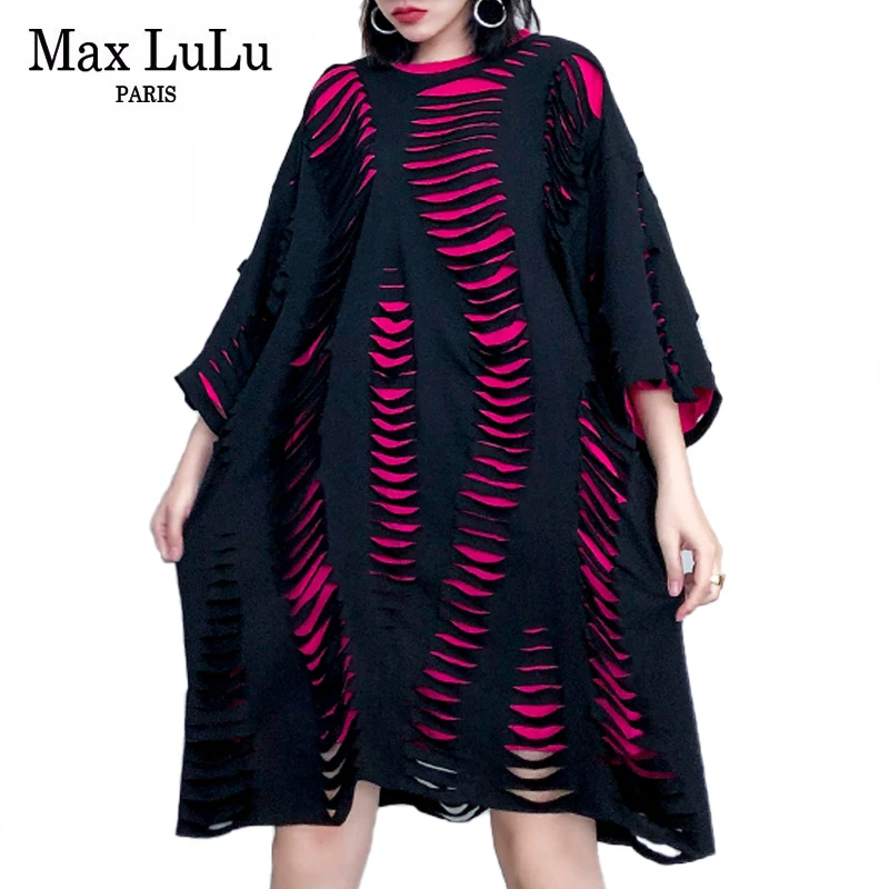 Max LuLu 2020 летние новые модные женские винтажные Лоскутные Платья в стиле панк с