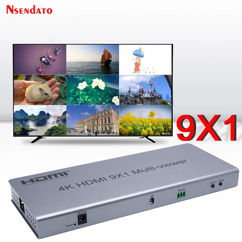 

HDMI Quad Multi Viewer 4k 9X1 Video Switcher 9 In 1 Out HDMI Seamless Switch Multi-Viewer PIP Display Screen Divider Converter