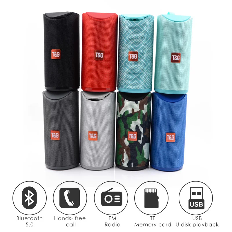 

TG113A Portable Wireless Bluetooth Speaker column outdoor waterproof 3D stereo surround Speaker support TWS AUX FM Radio TF Card