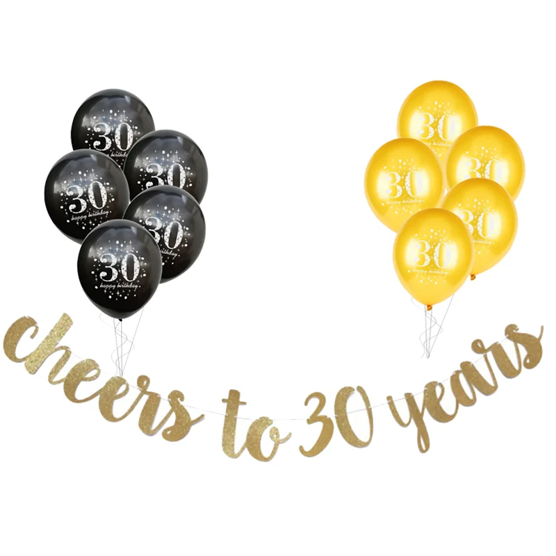 cheers to 30 years 30 годовщина украшения 30 знак латексный шар 30 лет воздушный шар Бумага салфетка под тарелку кружку для 30-летнего дня рождения - Цвет: cheers to 30 years