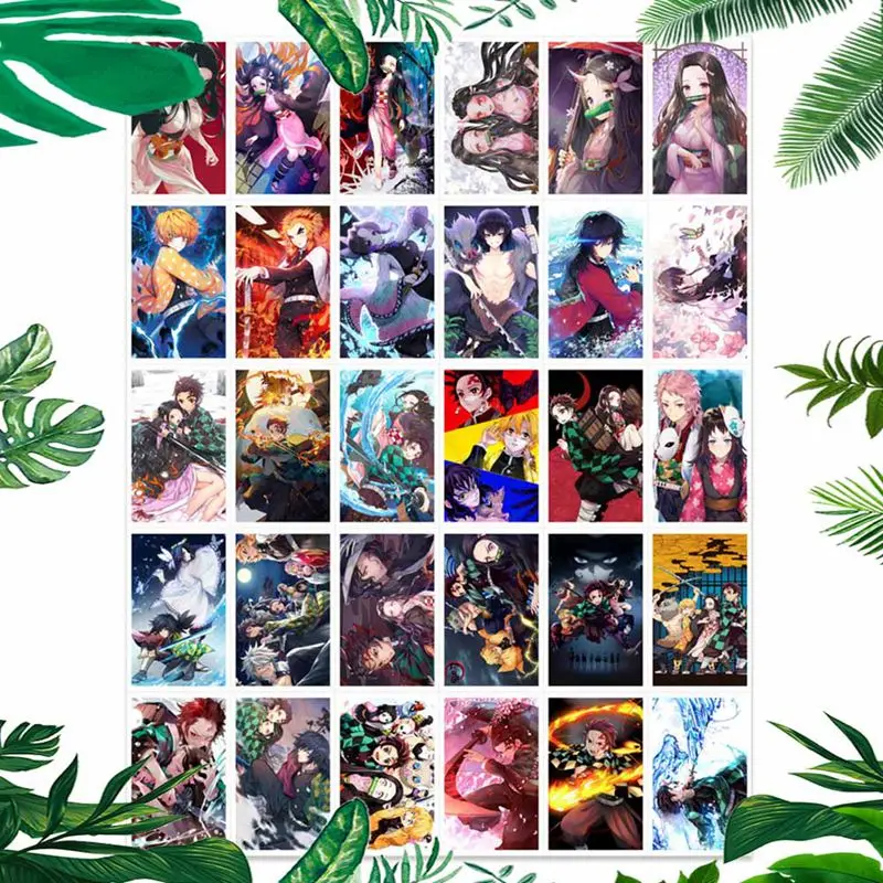 

30Pcs/box Anime Demon Slayer: Kimetsu No Yaiba Kamado Tanjirou Cards Artbook Gift Cosplay Props Book Set Gifts