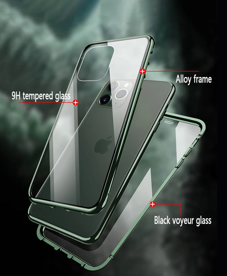 Магнитный чехол YUYUYUYA для Iphone XR X XS MAX 6s 6 7 8 Plus SE2020 11 Pro металлический из закаленного