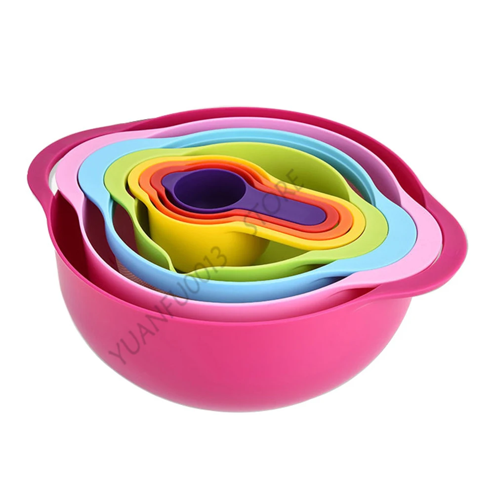 Набор мисок для смешивания 8 шт. радужная Штабелируемая комбинированная мерная